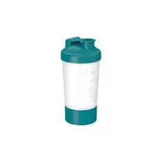 Elasto Shaker "Protein" Pro s přihrádkou, Transparentní/Modrozelená