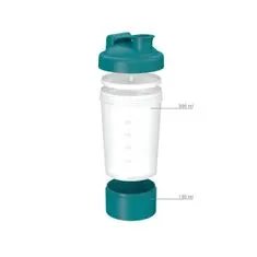 Elasto Shaker "Protein" Pro s přihrádkou, Transparentní/Standardní modrá PP