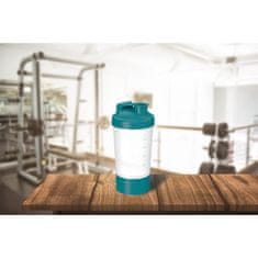 Elasto Shaker "Protein" Pro s přihrádkou, Transparentní/Standardní modrá PP