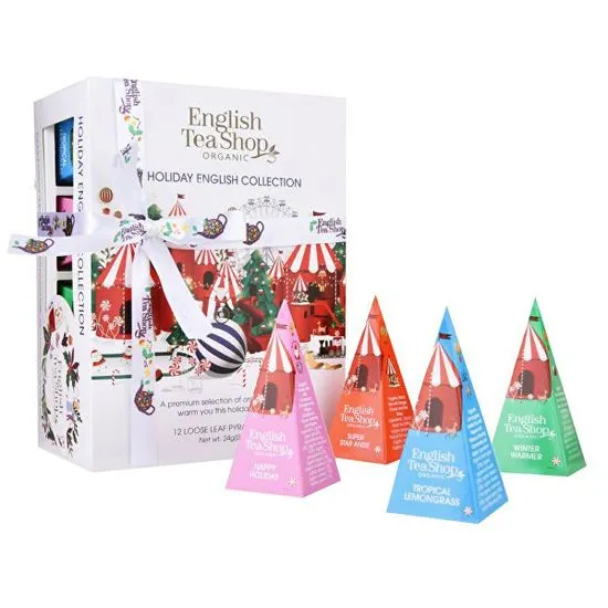 English Tea Shop Dárková kolekce Vánoční bílá BIO 12 pyramidek