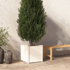 Greatstore Zahradní truhlík bílý 50 x 50 x 50 cm masivní borovice