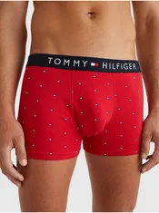 Tommy Hilfiger Červené pánské vzorované boxerky Tommy Hilfiger S