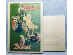 Cedule-Cedulky Dřevěná pohlednice - Zetor Diesel
