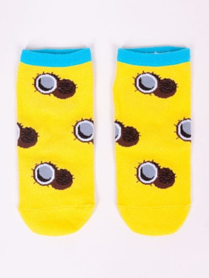 YOCLUB Yoclub Kotníkové bavlněné ponožky vzory barev SK-86/UNI/05 žlutá