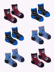 YOCLUB Chlapecké bavlněné ponožky Yoclub Patterns Colours 6-pack SKA-0117C-AA00-001 Multicolour 17-19