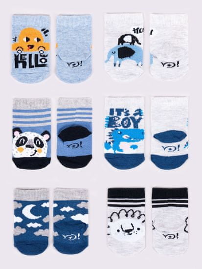 YOCLUB Chlapecké bavlněné ponožky 6-pack SKA-0123C-AA00 vícebarevné - Yoclub