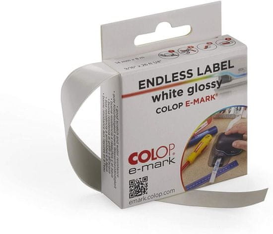 COLOP e-mark nalepovací páska bílá lesklá, 14mm x 8m