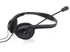PC sluchátka BULK USB headset s mikrofonem, černá