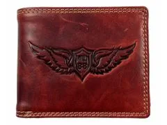Dailyclothing Celokožená peněženka s křídly - červená 2568