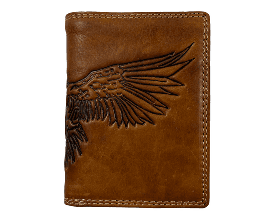 Dailyclothing Celokožená peněženka se sovou - hnědá 2671