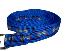 Palkar Vodítko přepínací z popruhu pro psy 250 cm x 25 mm modrá s indiánem 