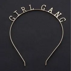 eCa O154 Čelenka do vlasů s nápisem Girl Gang zlaté barvy