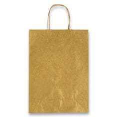 Dárková taška Allegra 260 x 120 x 360 mm, velikost M zlatá, M