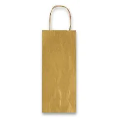 Dárková taška Allegra 140 x 85 x 390 mm, na lahev zlatá, lahev