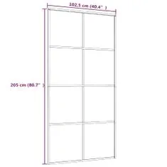 Vidaxl Posuvné dveře černé 102,5 x 205 cm ESG sklo a hliník