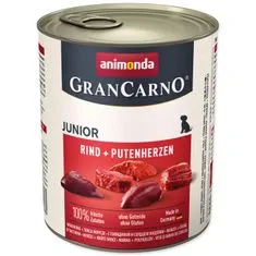Animonda Konzerva Gran Carno Junior hovězí + krůtí srdce - 800 g