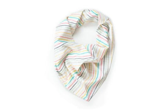 BeWooden Dámský bavlněný šátek Lines Scarf bílá 85x60x60