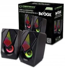 Esperanza Reproduktory 2.0 Rainbow Boogie LED EGS102 černá