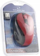 Titanum Bezdrátová myš Rainbow TM114R 1000 DPI červena/černá