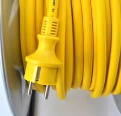 Kovový navíjecí prodlužovací kabel Heavy Duty žlutý 40M 3X1,5 Mm 16A / 3680W / IP44 neoprenový