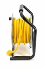 Kovový navíjecí prodlužovací kabel Heavy Duty žlutý 40M 3X2,5 Mm 16A / 3680W / Ip44 neoprenový