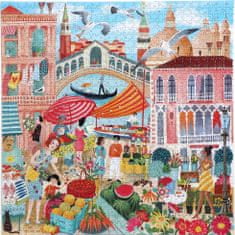 eeBoo  Čtvercové puzzle Tržnice v Benátkách 1000 dílků