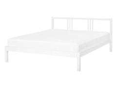 Beliani Dřevěná postel 140 x 200 cmbílá VANNES