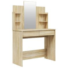 Greatstore Toaletní stolek se zrcadlem dub sonoma 96 x 40 x 142 cm