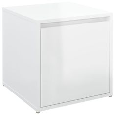 Vidaxl Úložný box se zásuvkou lesklý bílý 40,5 x 40 x 40 cm kompozit