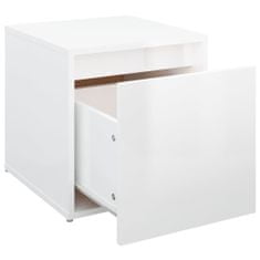 Greatstore Úložný box se zásuvkou lesklý bílý 40,5 x 40 x 40 cm kompozit
