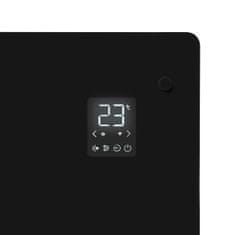 VONROC Luxusní elektrické topení - Skleněné konvekční topení - 1000W - 12m2 - Ruční a Wifi ovládání - Nastavitelný termostat a časovač - Černá barva