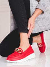 Vinceza Exkluzívní dámské červené polobotky bez podpatku + Ponožky Gatta Calzino Strech, odstíny červené, 38