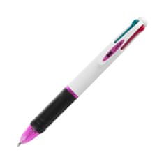 Easy 4COLOURS Čtyřbarevné kuličkové pero, čtyři barvy náplně, 0,7 mm, 24 ks v balení, černé-bílé