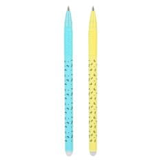 Easy Kids WAY Gumovací kuličkové pero, modrá náplň, 0,5 mm, 24 ks v balení, modré-žluté