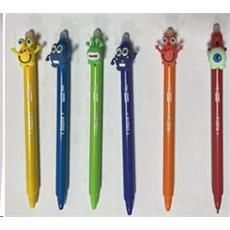 Easy Kids COSMO Gumovací kuličkové pero, modrá náplň, 0,7 mm, 24 ks v balení, mix vzorů