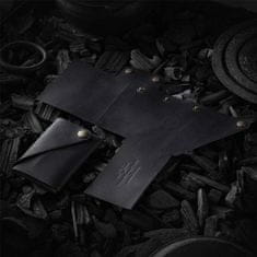 Crazy Horse Craft Minimalistická kožená peněženka Carbon Black