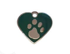 BAFPET Jednostranná psí známka, srdíčko Barva: Zelená, Psí známka: Jednostranná 2,8 x 3,5cm 13V