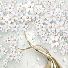 Muralo  Fototapeta nástěnná ABSTRAKCE Bílé Květiny 180x120