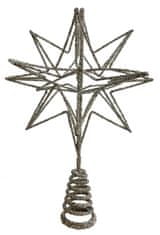 Shishi Hvězda na špici vánočního stromečku stříbrná 23 cm