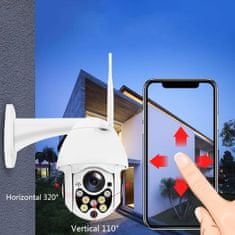 Amzo Bezdrátová outdoorová sledovací kamera, pro dům/domácnost s jednoduchou aplikací v telefonu, nočním viděním, otočným ovládáním - DIGICAM vigoshop - WIFI, IP, Full-HD, 1080p, 340° 