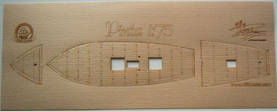 HiSModel Dřevěná paluba buková k modelu - Heller Pinta 1:75