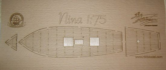 HiSModel Dřevěná paluba buková pro model - Heller Nina 1:75