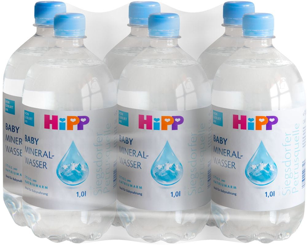 HiPP Baby přírodní minerální voda neperlivá 6 x 1 l