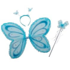 funny fashion Křídla, čelenka a hůlka s motýlky - modrá