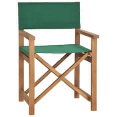 Vidaxl Režisérská židle masivní teakové dřevo zelená