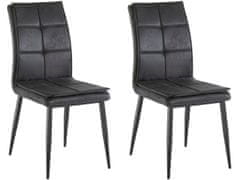 Danish Style Jídelní židle Dina (SADA 2 ks), syntetická kůže, antracitová