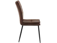 Danish Style Jídelní židle Dina (SADA 2 ks), syntetická kůže, hnědá