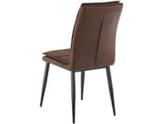 Danish Style Jídelní židle Dina (SADA 2 ks), syntetická kůže, hnědá