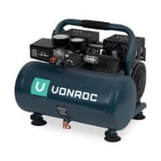 VONROC VONROC Tichý vzduchový kompresor - 57,5 dB | 6 Lt - bez oleje - 750 W - Šedý
