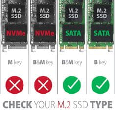 RSS-M2B, SATA - M.2 SATA SSD, interní 2.5" ALU box, černý